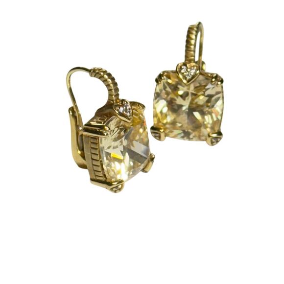 JUDITH RIPKA 18K Yellow Gold Lola Yellow Crystal & Diamond Earrings - Picture 14 of 16